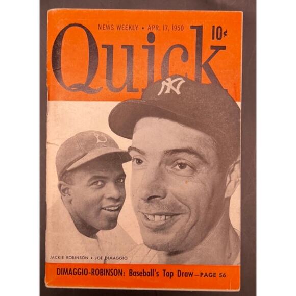 1950 Quick Magazine Booklet Jackie Robinson and Joe DiMaggio Dodgers Yankees - Picture 1 of 5